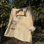 Handpainted  shirt , with Kantha embroidery