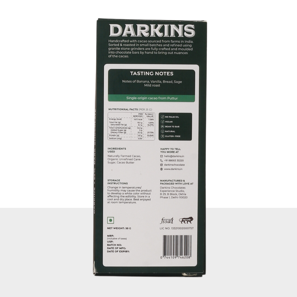 80% Single Origin Dark Chocolate Karnataka