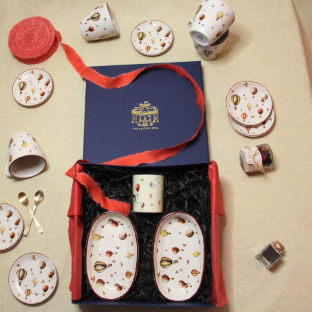 Whimsical Stoneware Gift Box | Set of 3