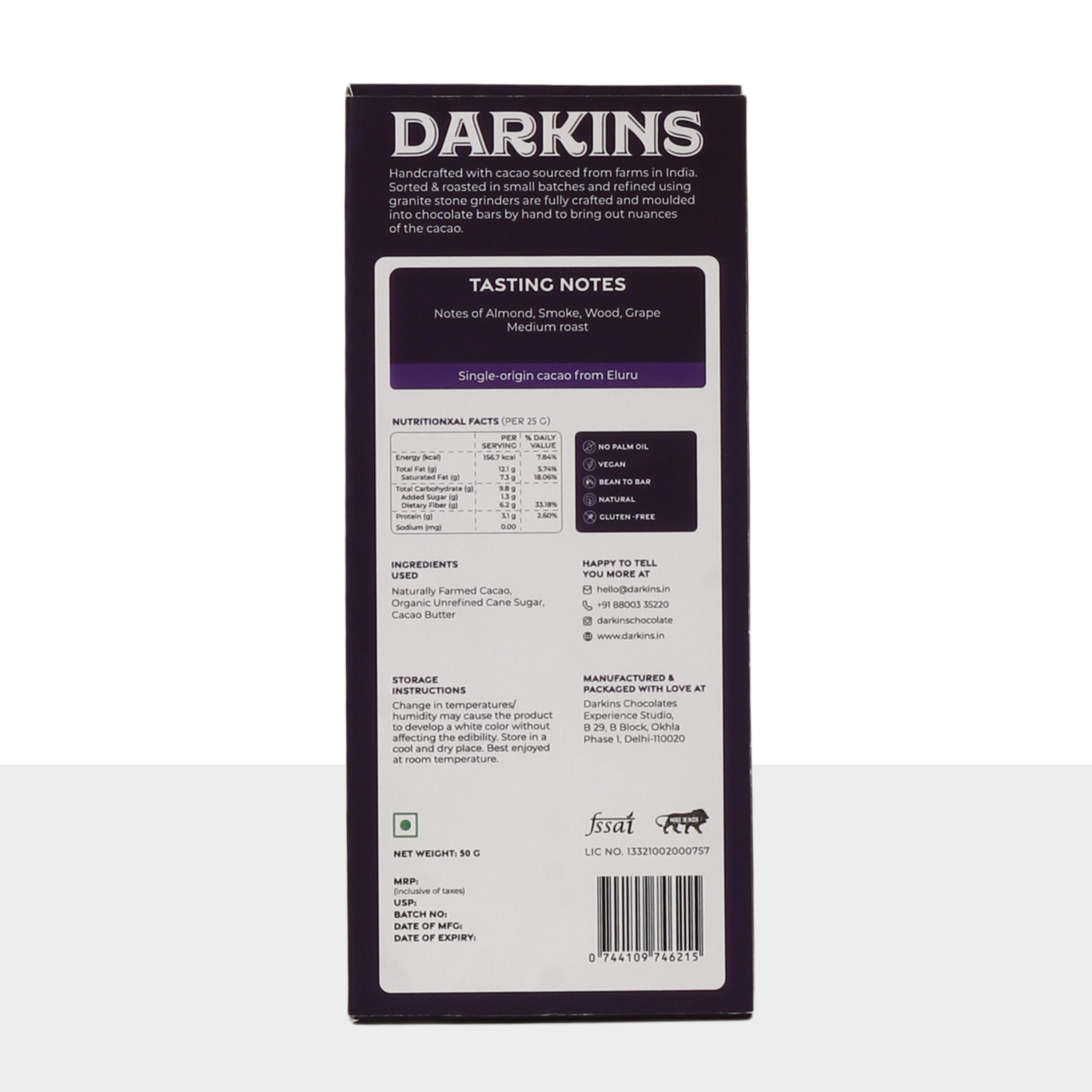 95% Single Origin Dark Chocolate Tamil Nadu