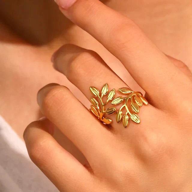 Open Leaf Adjustable Ring