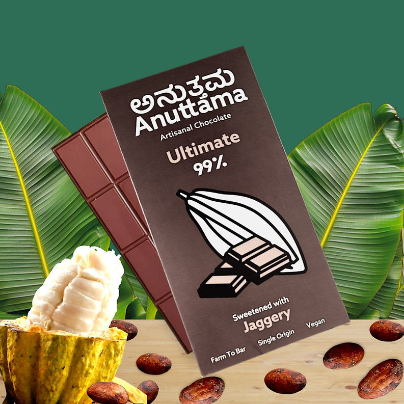 99% Cocoa | Ultimate Dark|Jaggery Sweetened |50g | Pack of 2