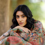 Madhubani Hand-Painted Durga Incarnations Tussar Ghicha Silk Saree