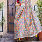 Madhubani Hand-Painted Matasya Tussar Silk Saree
