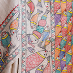 Madhubani Hand-Painted Matasya Tussar Silk Saree