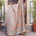 Madhubani Hand-Painted Matasya Tussar Silk Saree