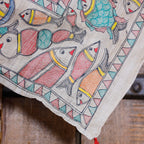 Madhubani Hand-Painted Matasya Tussar Silk Saree