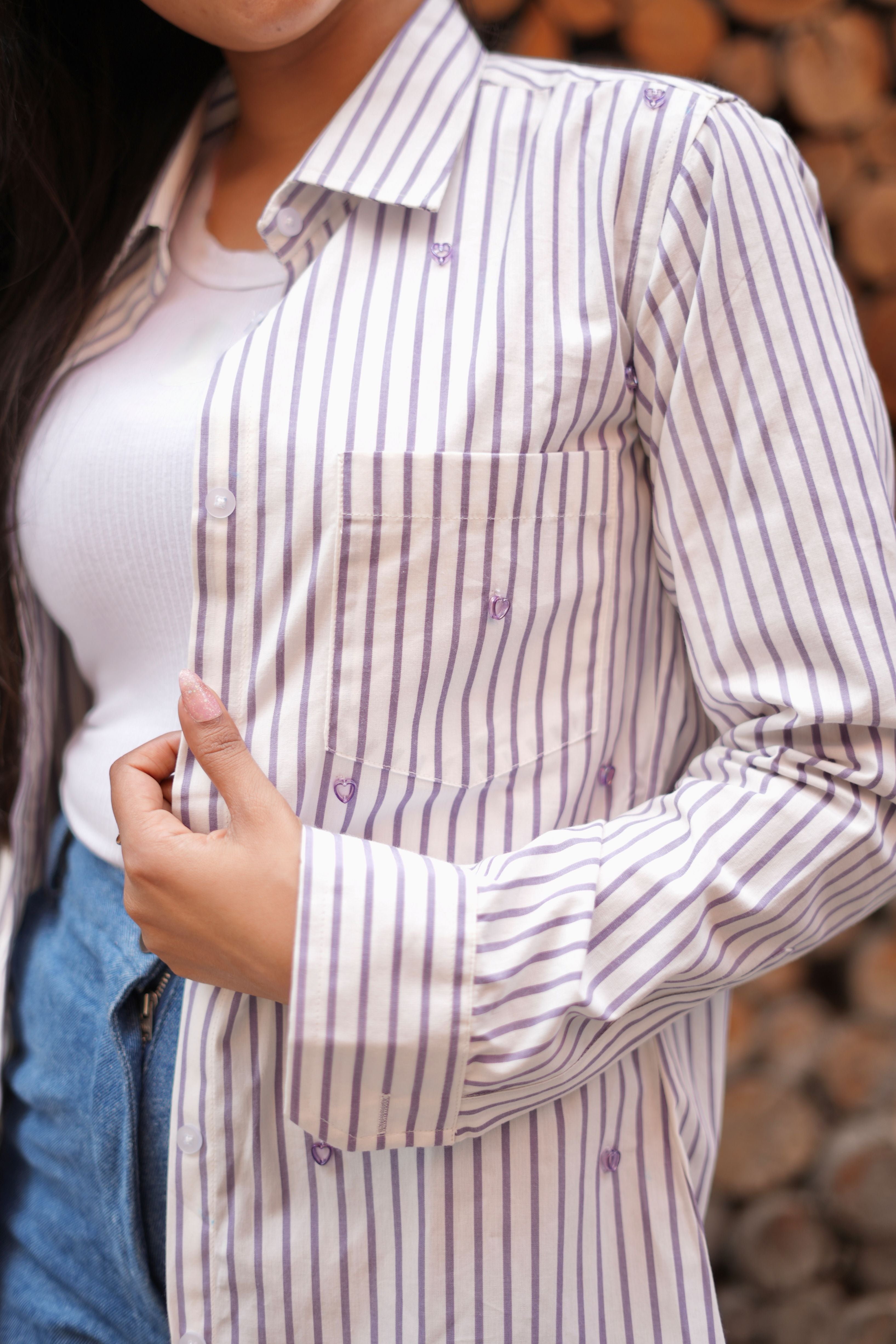 Lilac hearts shirt