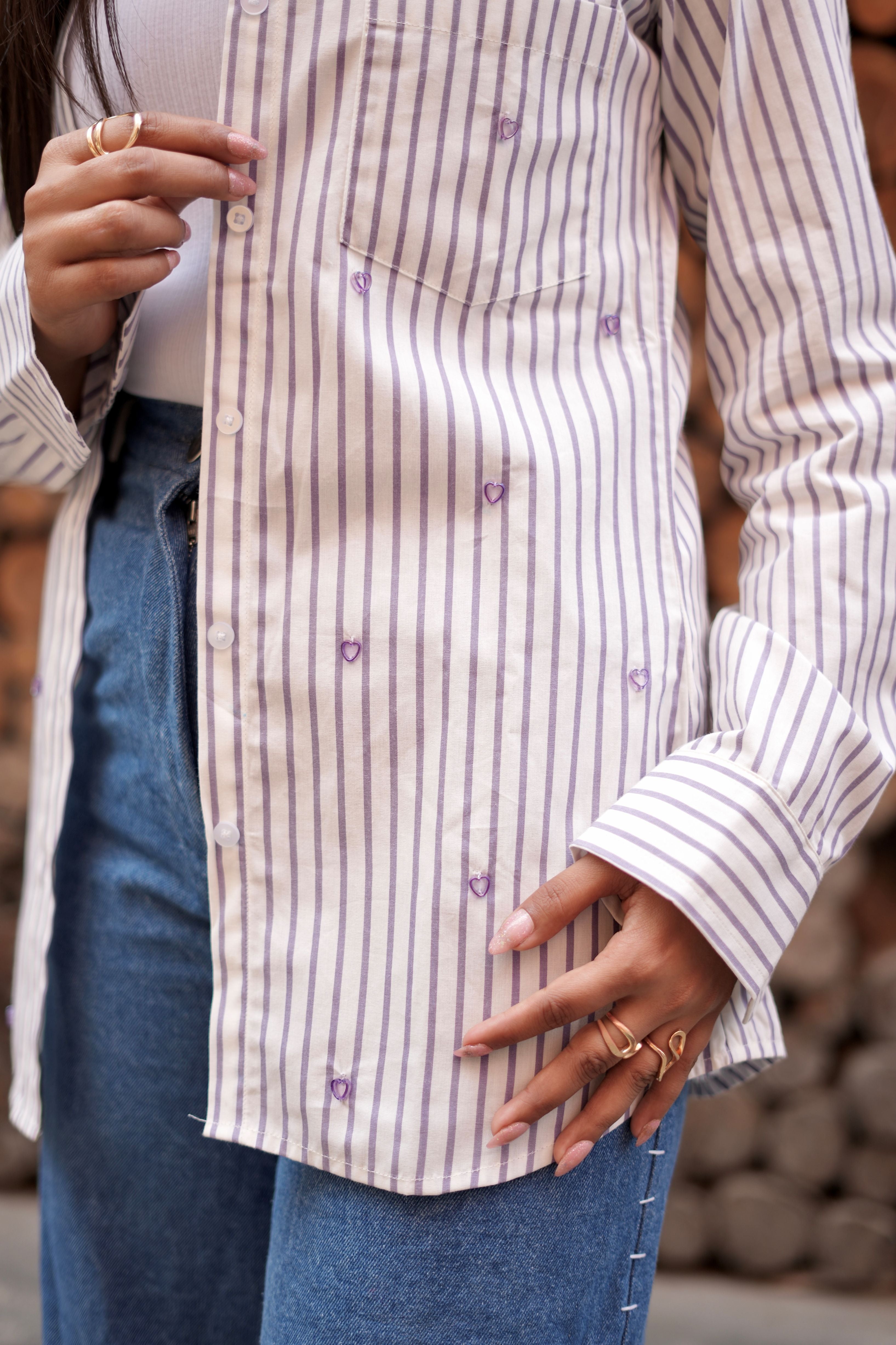 Lilac hearts shirt