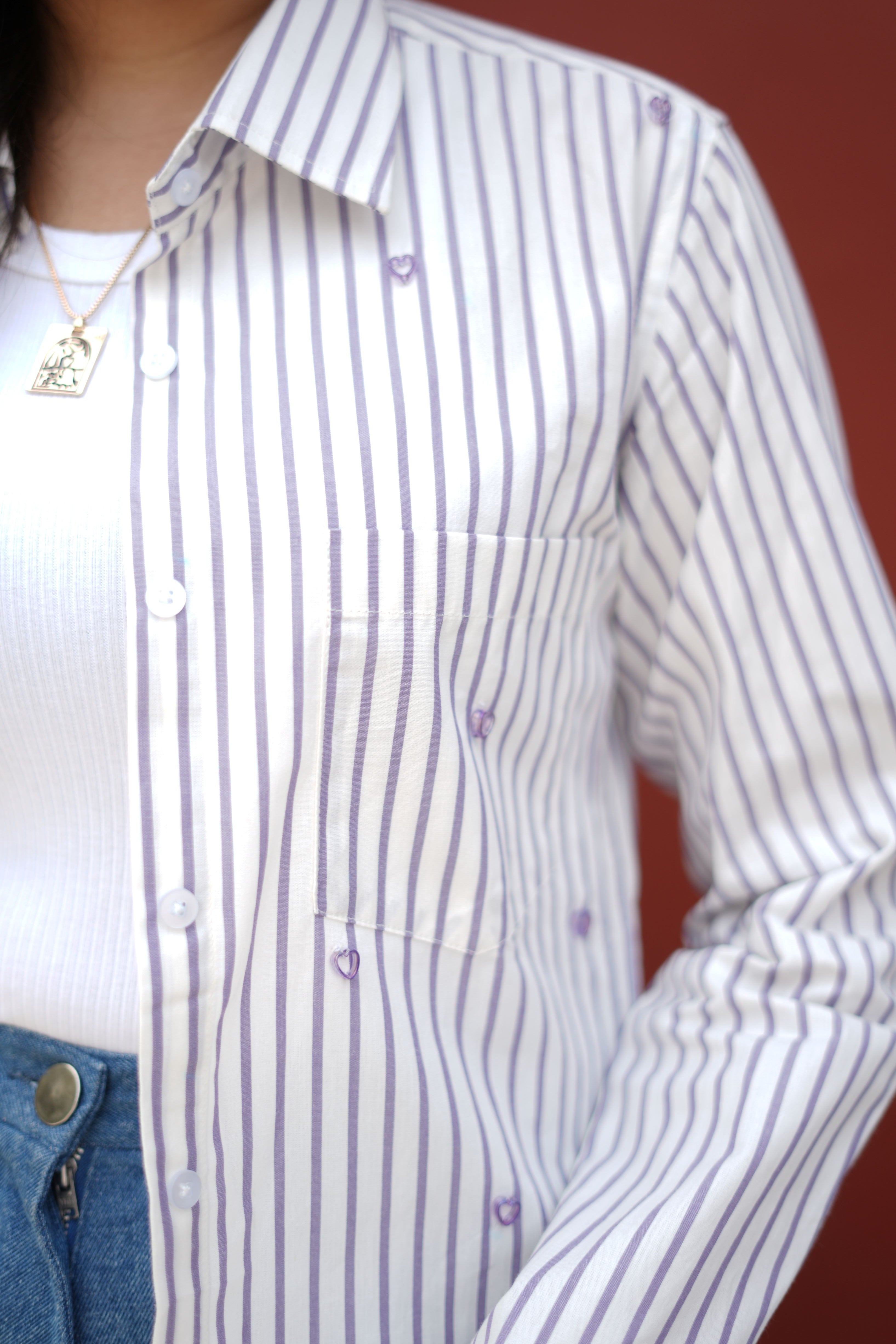 Lilac hearts shirt