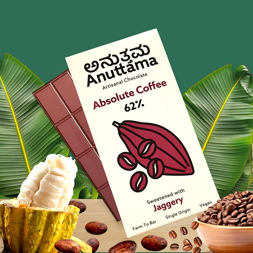 Absolute Coffee | 62% Cocoa|Jaggery Sweetened |50g | Pack of 2