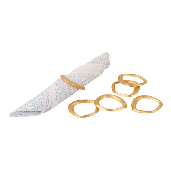 Amaya Decors Gold Ring Napkin Ring Set of 6 | Gold | Aluminium
