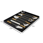 Amaya Decors Gold Stem & Silver Steel Serving Set of 8 | Gold | Aluminium & Steel