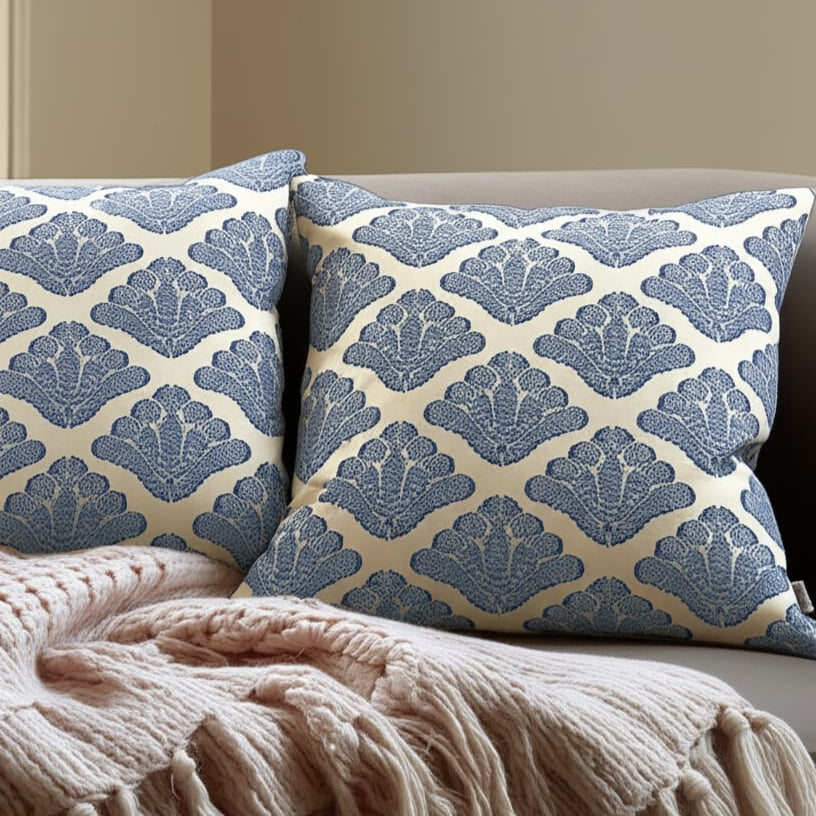 Blue Cauliflower Cushion