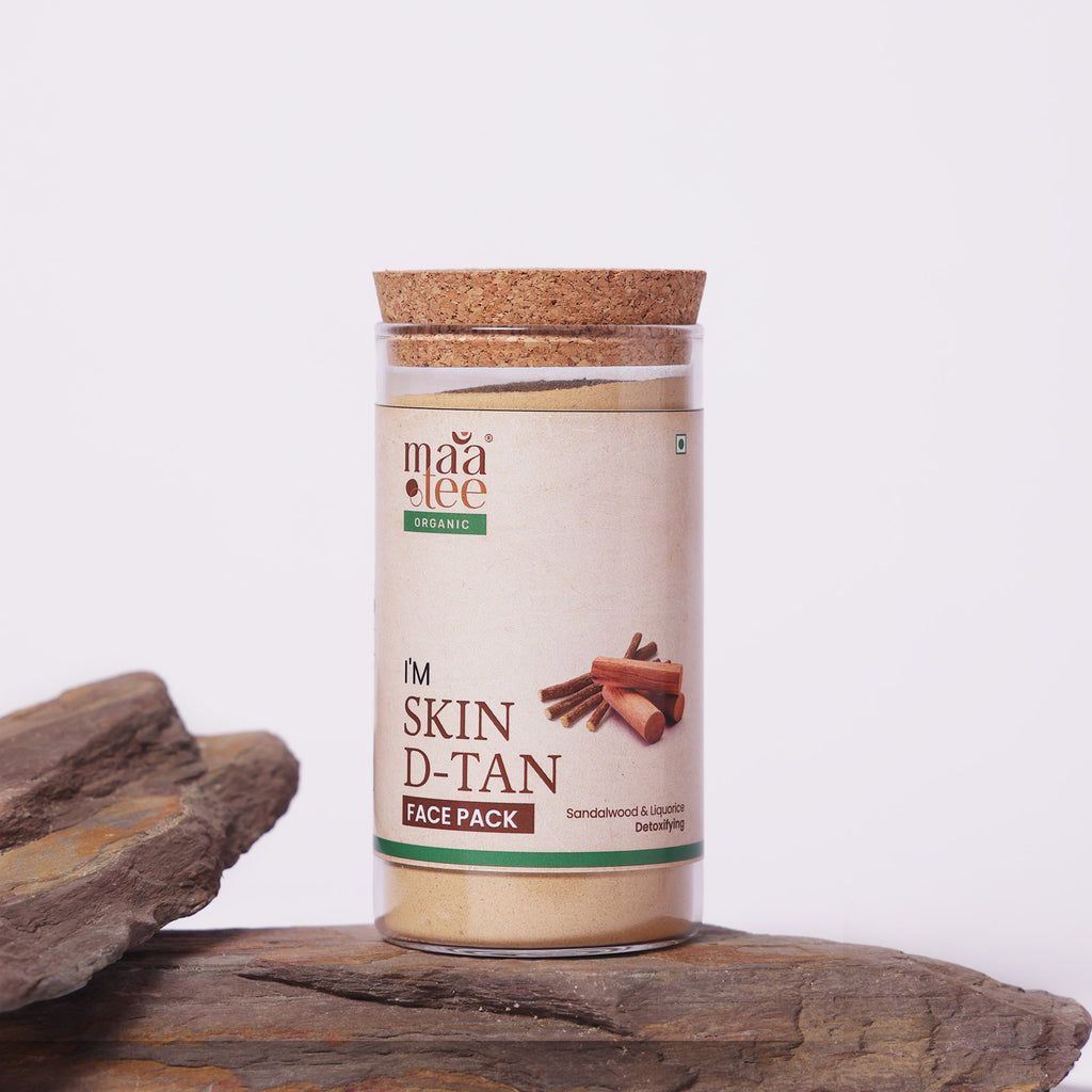 I'm Maatee Organic Skin D-Tan Powder Face Pack
Detoxifying with Sandalwood + Licorice