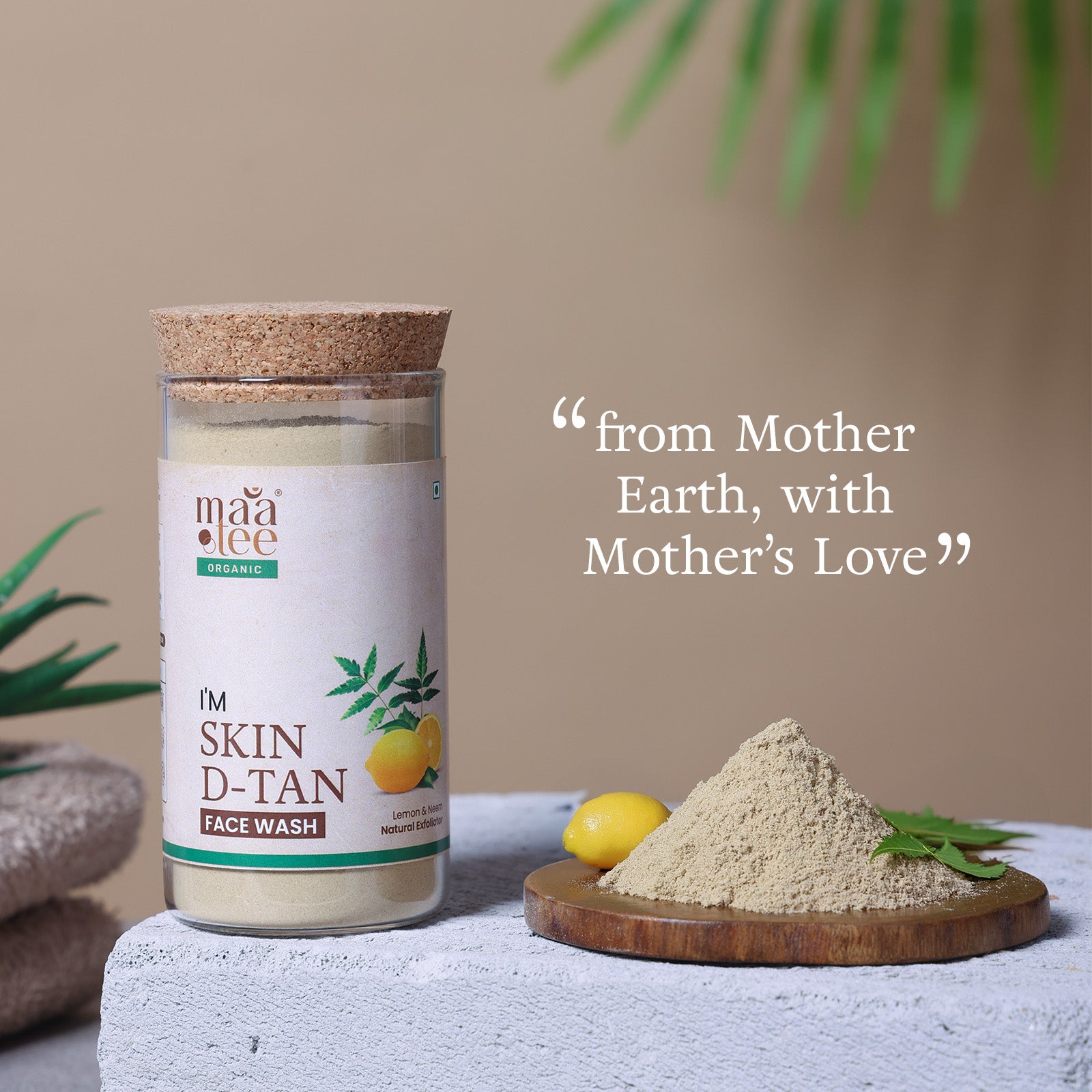I'm Maatee Organic Skin D-Tan Face Wash Powder
Natural Exfoliating & Brightening Cleanser with Lemon + Neem