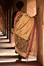 Madhubani Hand-Painted Cotton Dupatta