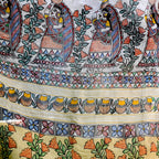 Madhubani Hand-Painted Linen Saree