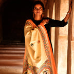 Madhubani Handpainted Cotton Garba Raas Dupatta