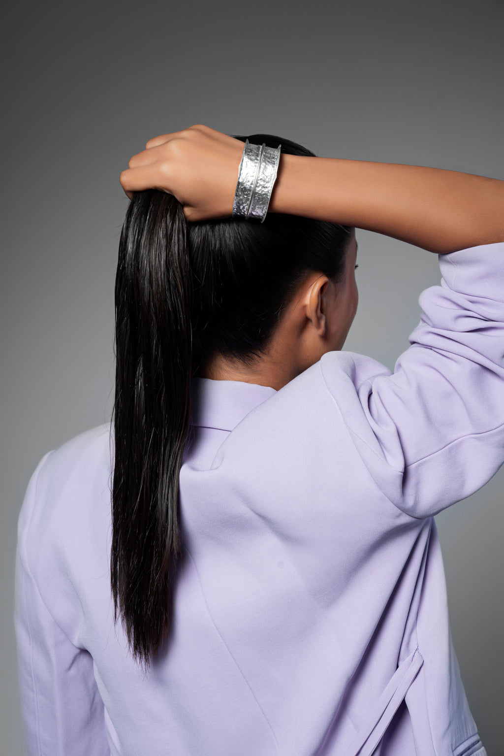 Wild Leaf Cuff - Silver Tone