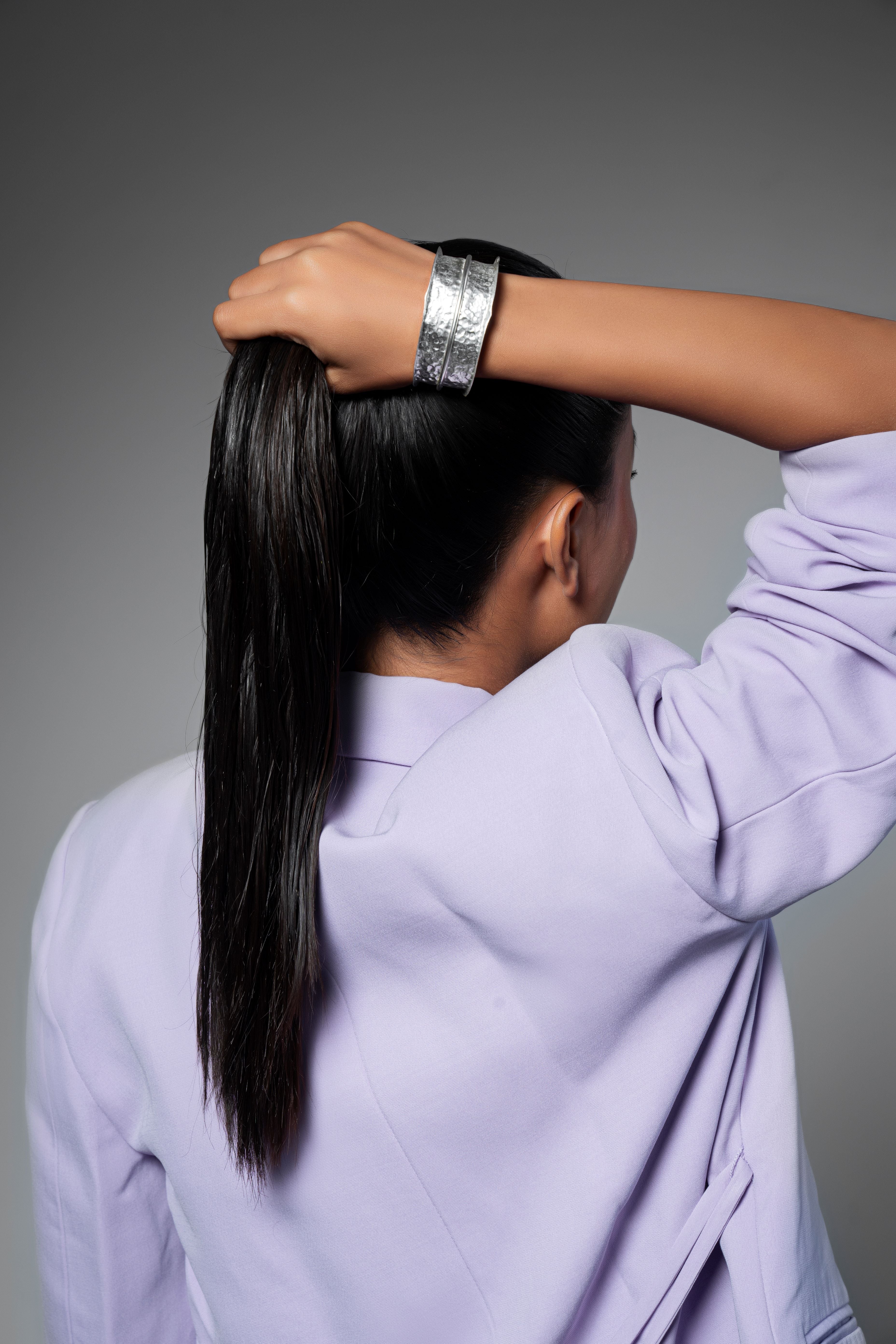 Wild Leaf Cuff - Silver Tone