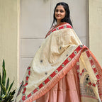 Madhubani Hand-Painted Makhan Chor Cotton Dupatta