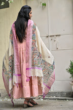 Madhubani Hand-Painted Cotton Dupatta