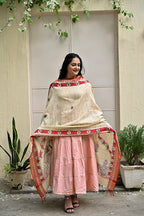 Madhubani Hand-Painted Makhan Chor Cotton Dupatta