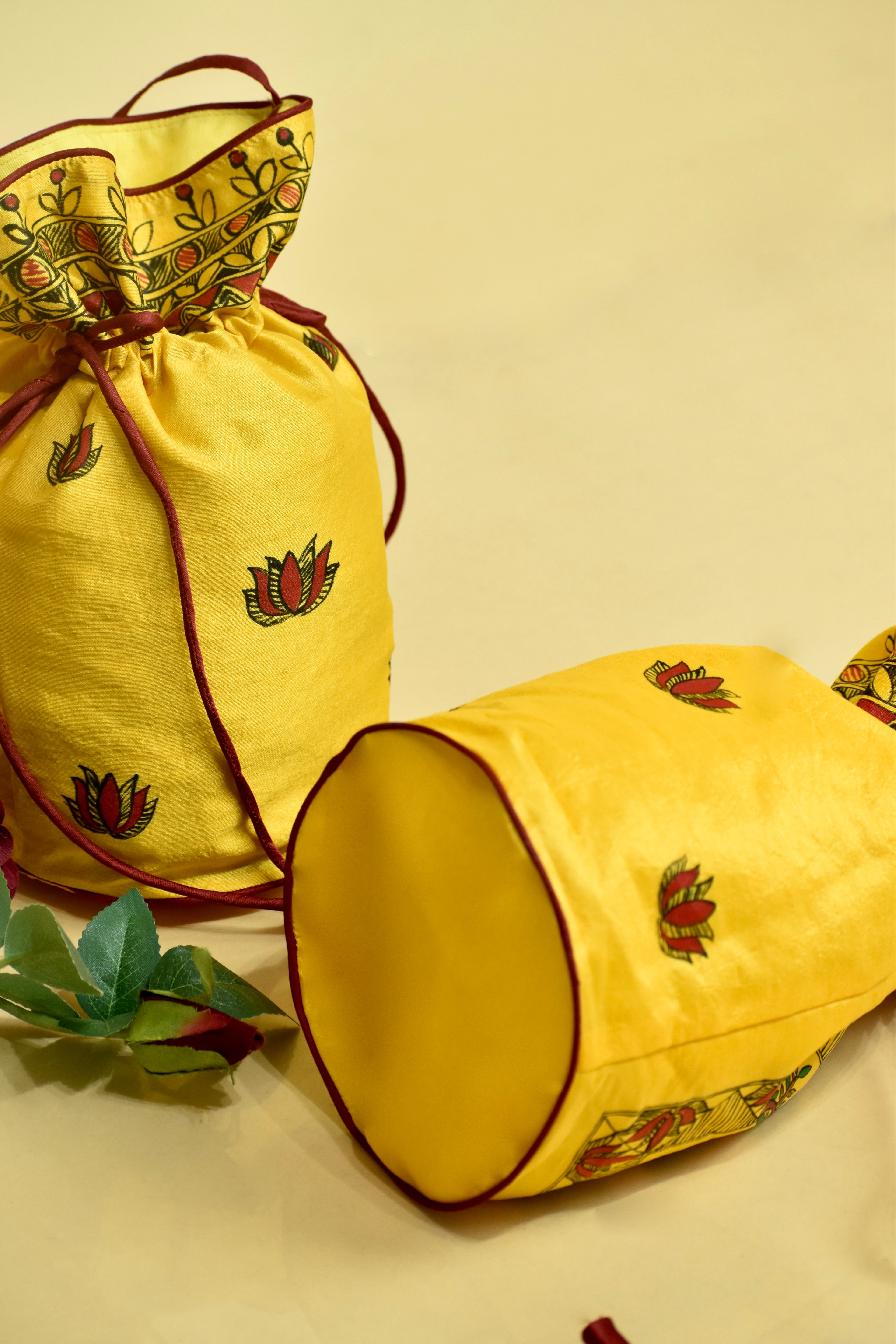 Symphony of Grace Silk Handpainted Madhubani Potli