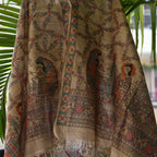 Madhubani Hand-Painted Natural Tussar Silk Dupatta