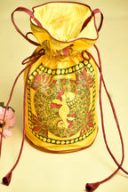Kamal Sarita Silk Handpainted Madhubani Potli