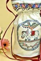 Rang Utsav Silk Handpainted Madhubani Potli