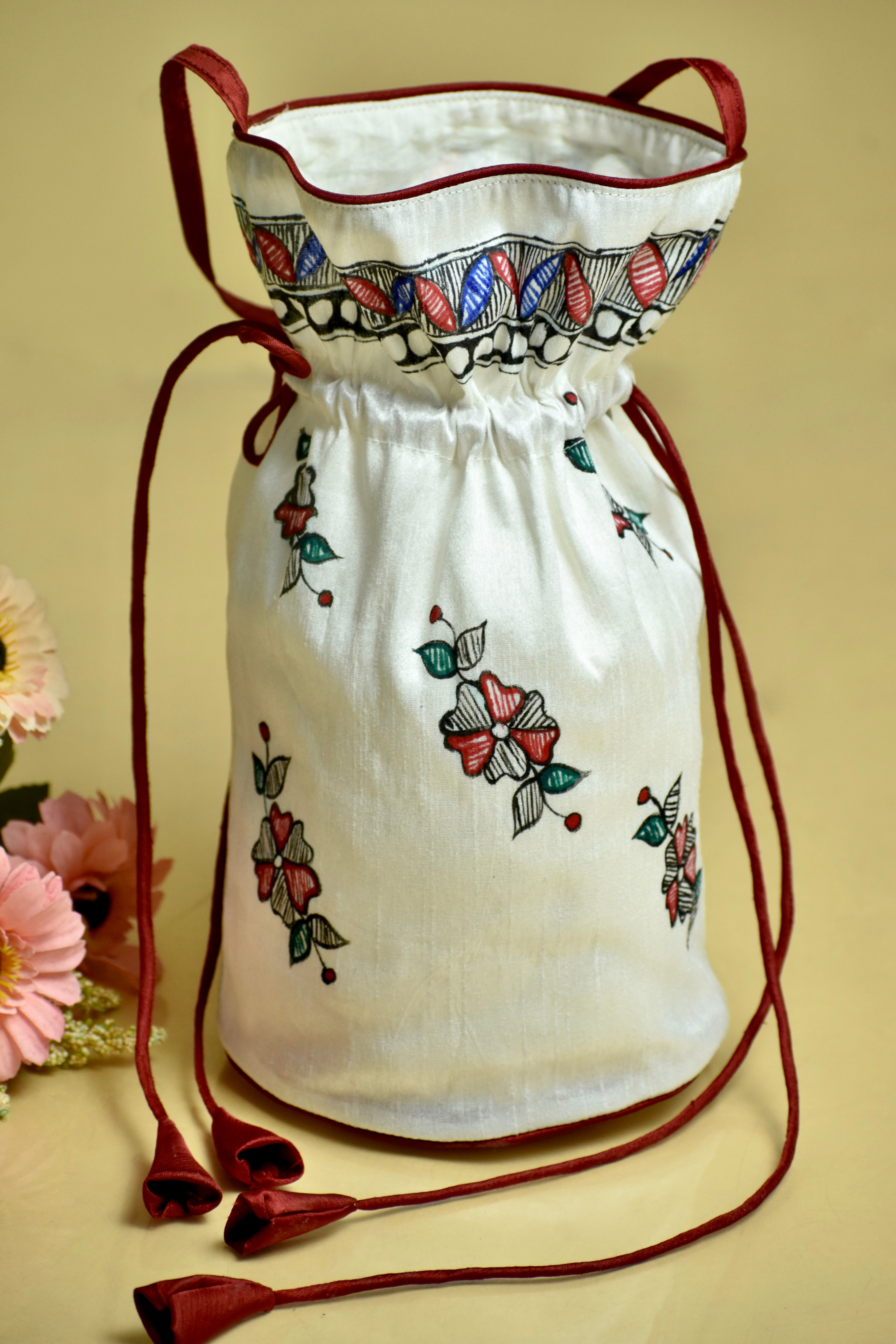 Rang Utsav Silk Handpainted Madhubani Potli