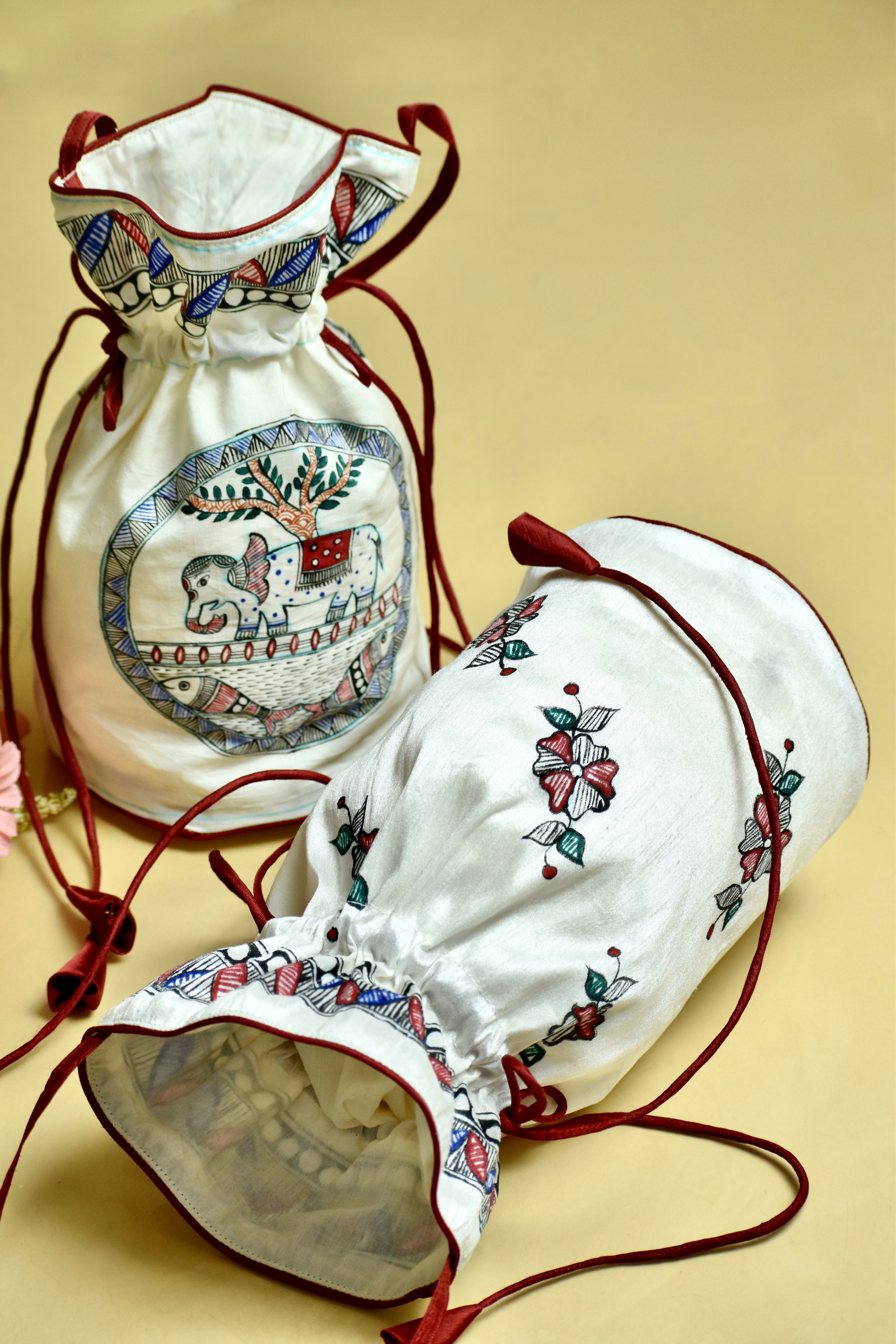 Rang Utsav Silk Handpainted Madhubani Potli