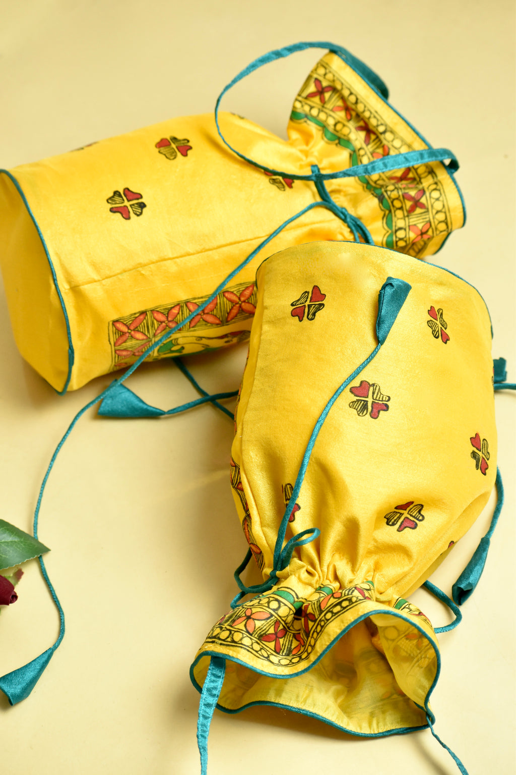 Lok Kala  Silk Handpainted Madhubani Potli