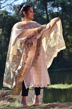 Madhubani Hand-Painted Silk Dupatta