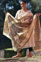 Madhubani Hand-Painted Silk Dupatta