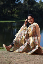 Madhubani Hand-Painted Silk Dupatta