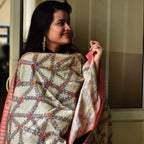 Madhubani Hand-Painted Cotton Dupatta