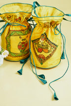 Silk Handpainted Madhubani Potli