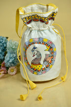 Divine Silk Handpainted Madhubani Potli