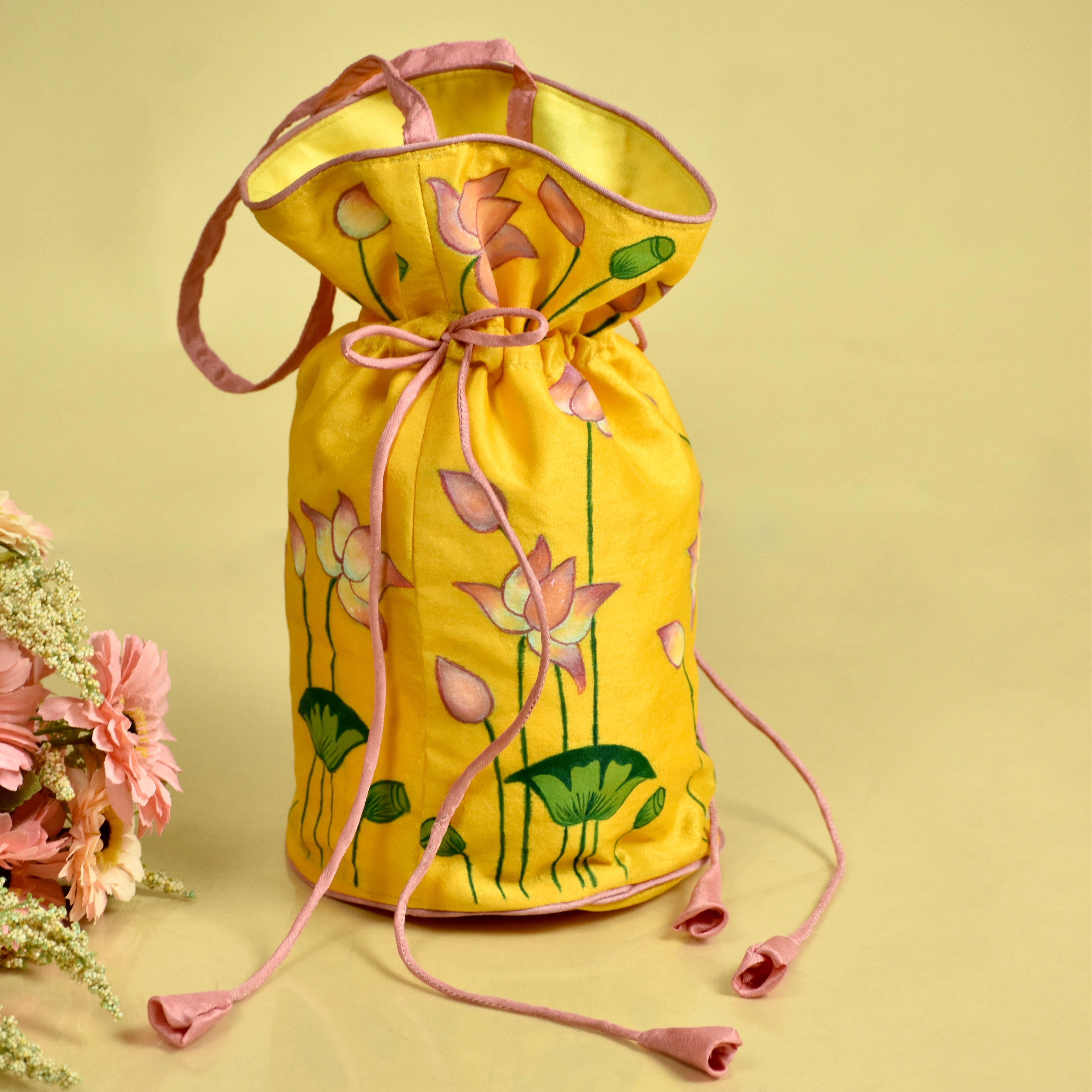 Pichwai Silk Handpainted Potli