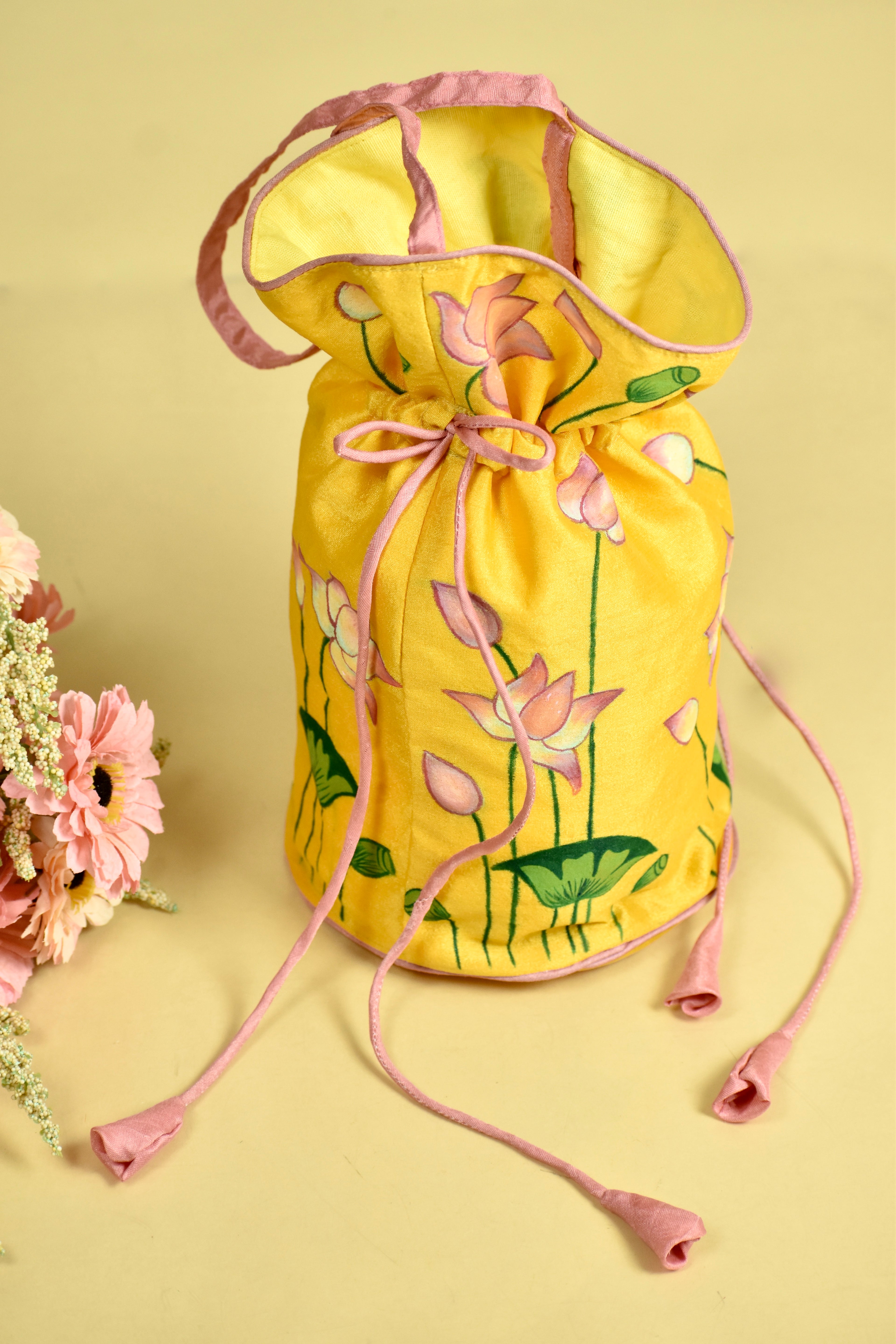 Pichwai Silk Handpainted Potli