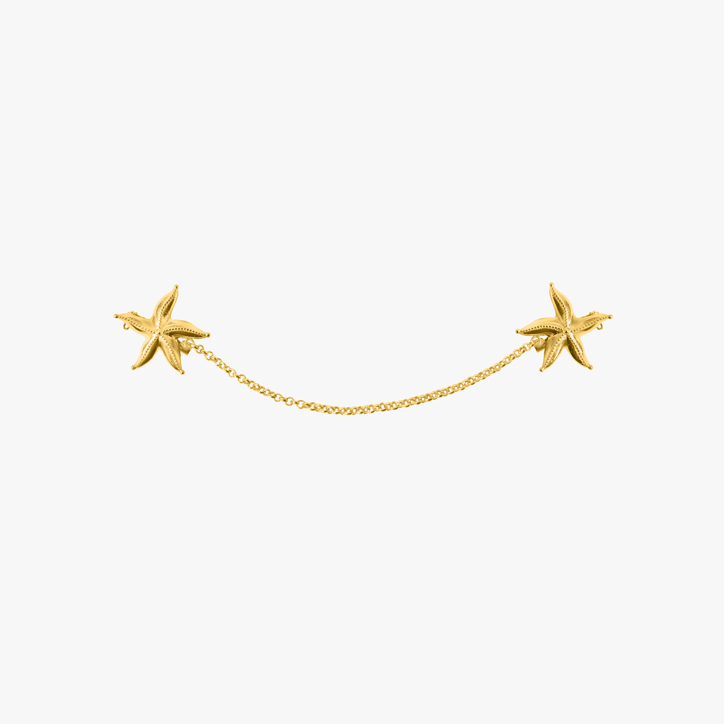 Sea Star Link Brooch - Gold Tone