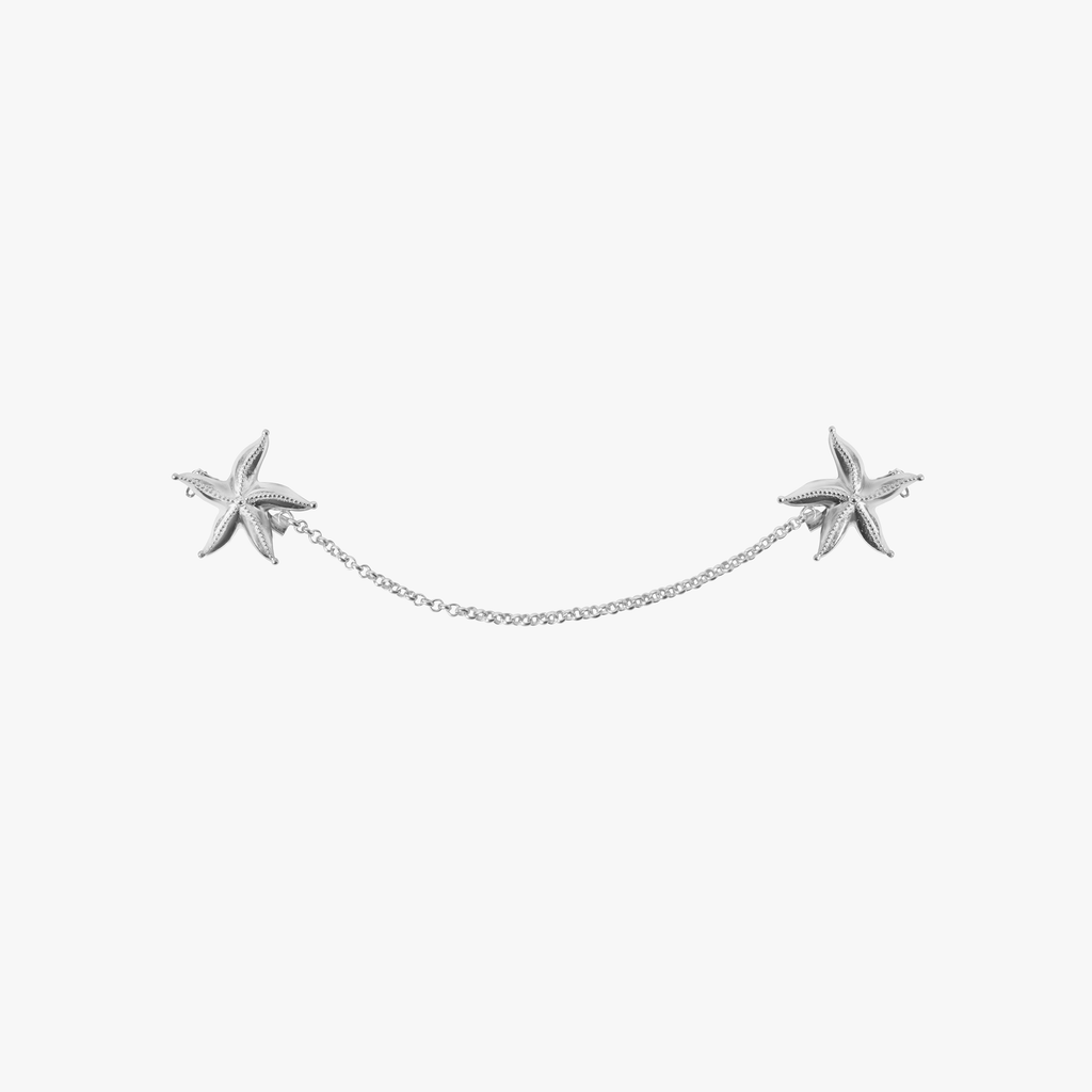 Sea Star Link Brooch - Silver Tone