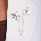Sea Star Link Brooch - Silver Tone
