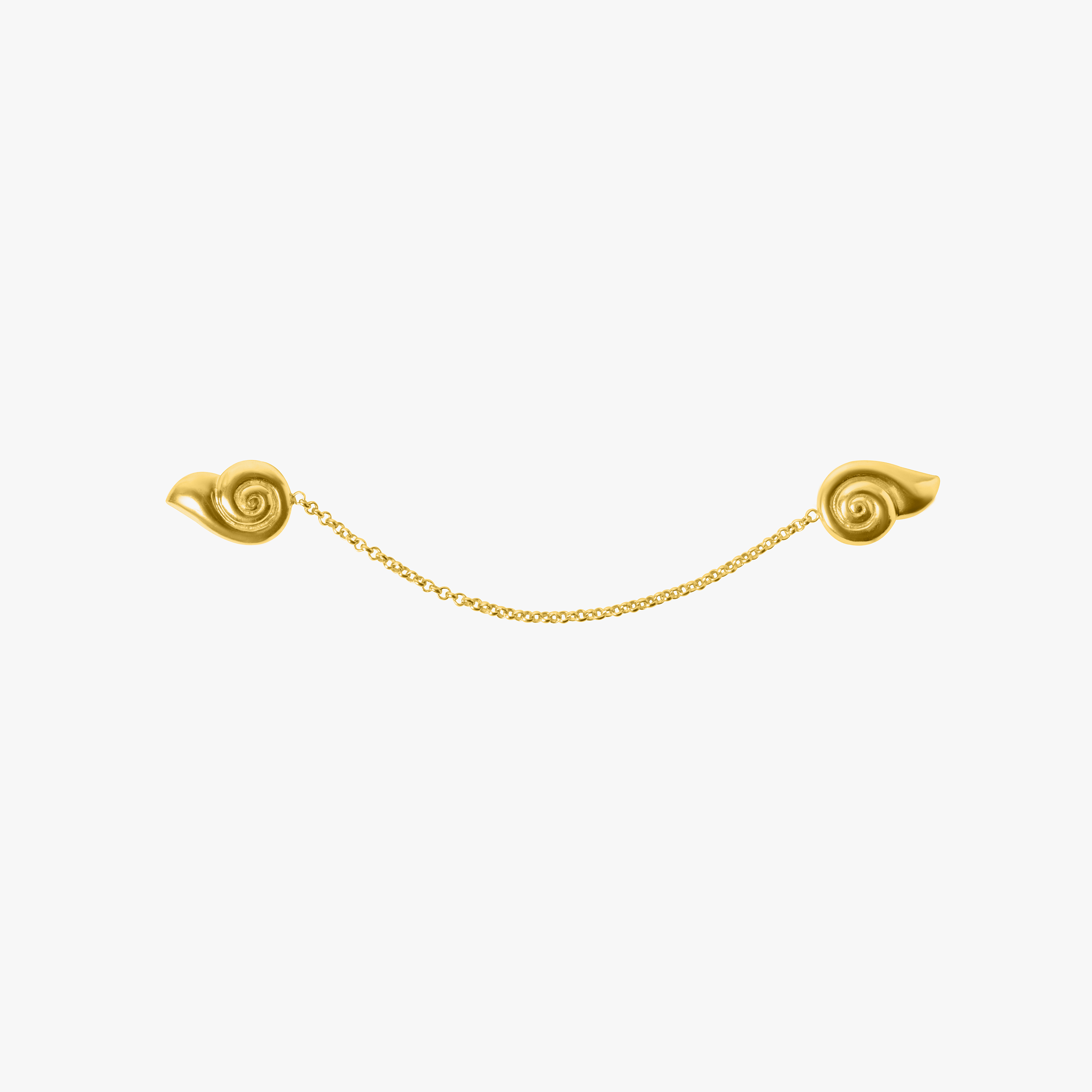 Moon Snail Link Brooch - Gold Tone