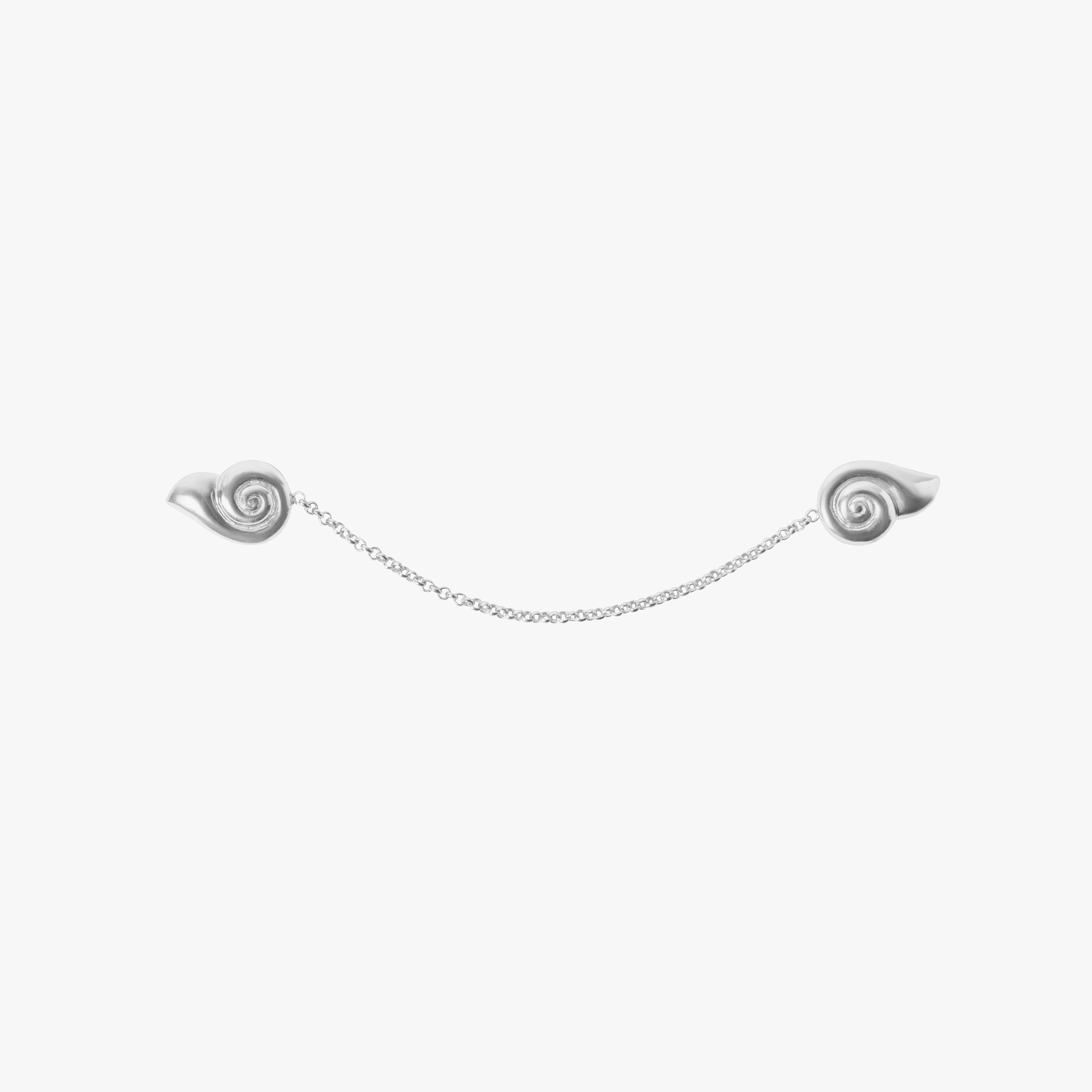 Moon Snail Link Brooch - Silver Tone