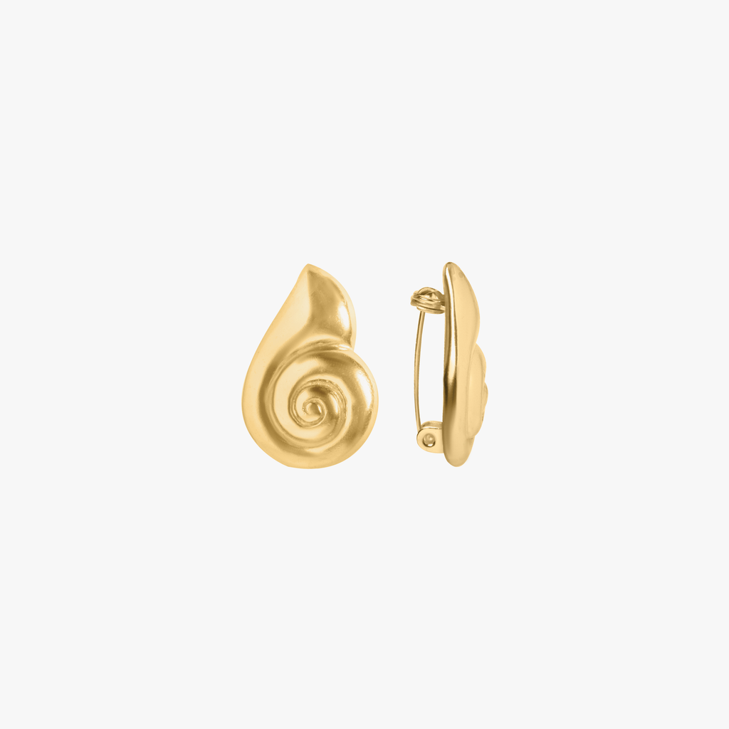 Moon Snail Brooch - Gold Tone