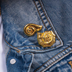 Moon Snail Brooch - Gold Tone